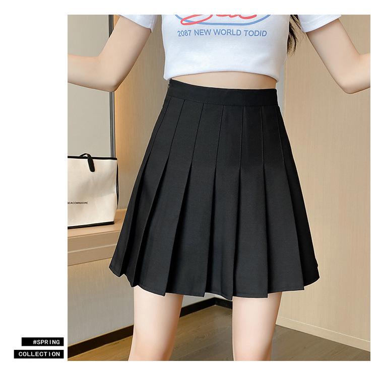 Academy Style Pleated Skirt: Plus Size, High Waist, Mid-Length for Junior & Senior High Students [4 Lengths]
