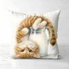 Pieces Cute Watercolor Cat Throw Pillow Covers Polyester sofa decorative cushion cov Headboard Pillow (Without Pillow Core