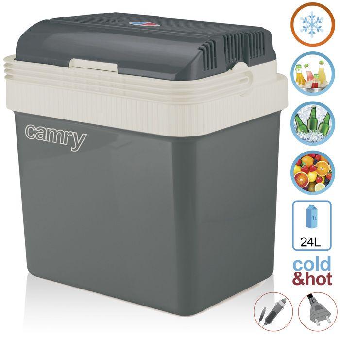 Glacière électrique 21 litres 12V / 230V Voiture et Camping Camry CR 8065 50W Gris 31551