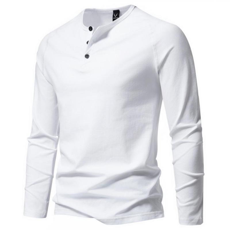 Men Solid Color Long Sleeve Casual Basic Bottoming T Shirt For Daily Wear