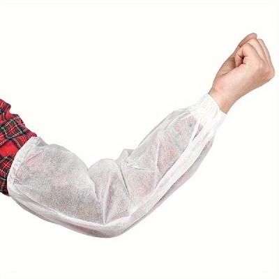 100 Pack Disposable Non-woven Fabrics Oversleeves Arm Sleeves Protective Covers Oil Resistance Cleaning Oversleeves Work Sleeves