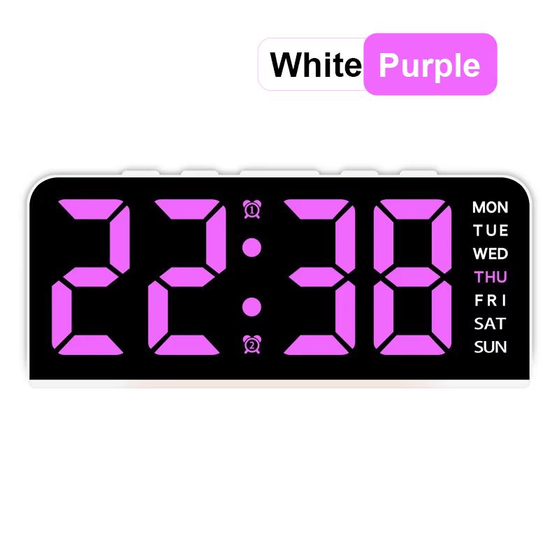 

Цифровой светодиодный будильник с подсветкой, температурой, датой, 2 неделями, будильниками, функцией повтора, электронными настольными часами, яркостью, регулируемой в формате 12/24 часа