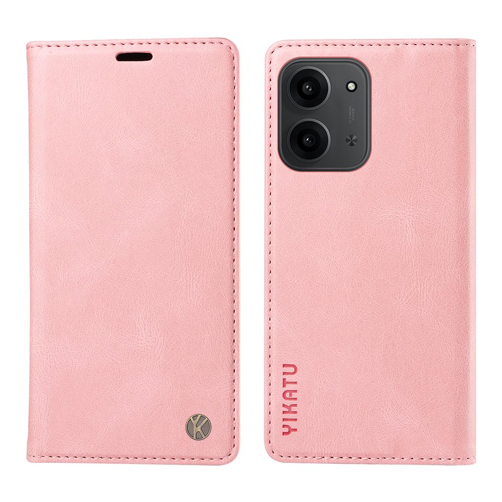 For Xiaomi Redmi 15C 4G (173 mm) Lærdeksel YIKATU YK-004 Hudfølelse Lommebok Telefondeksler