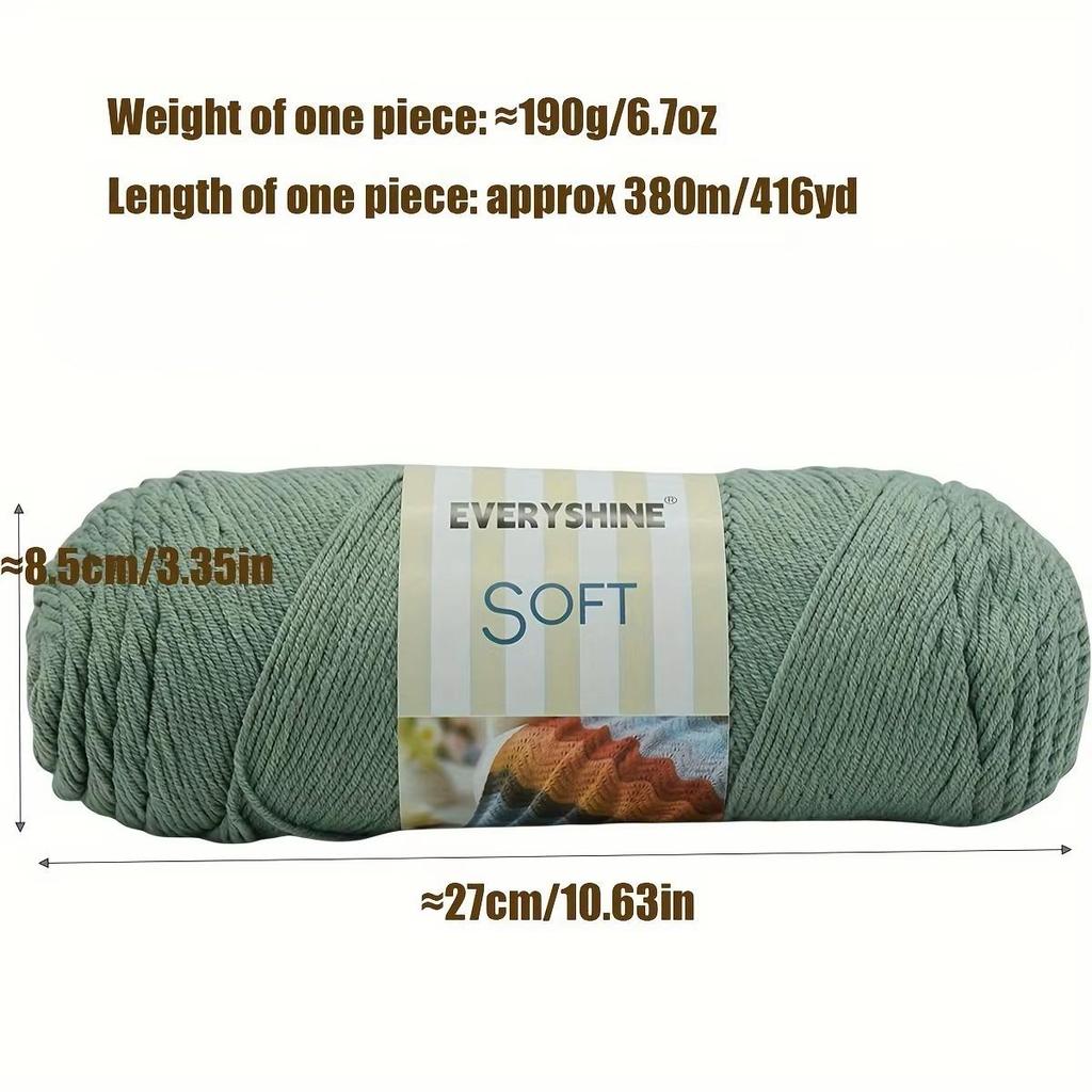 Balení 2 přadení akrylové příze (190g/6.7oz, 380m/416yd) – Vícebarevná příze střední tloušťky pro pletení a háčkování – Měkké mléčné vlákno pro amigurumi,