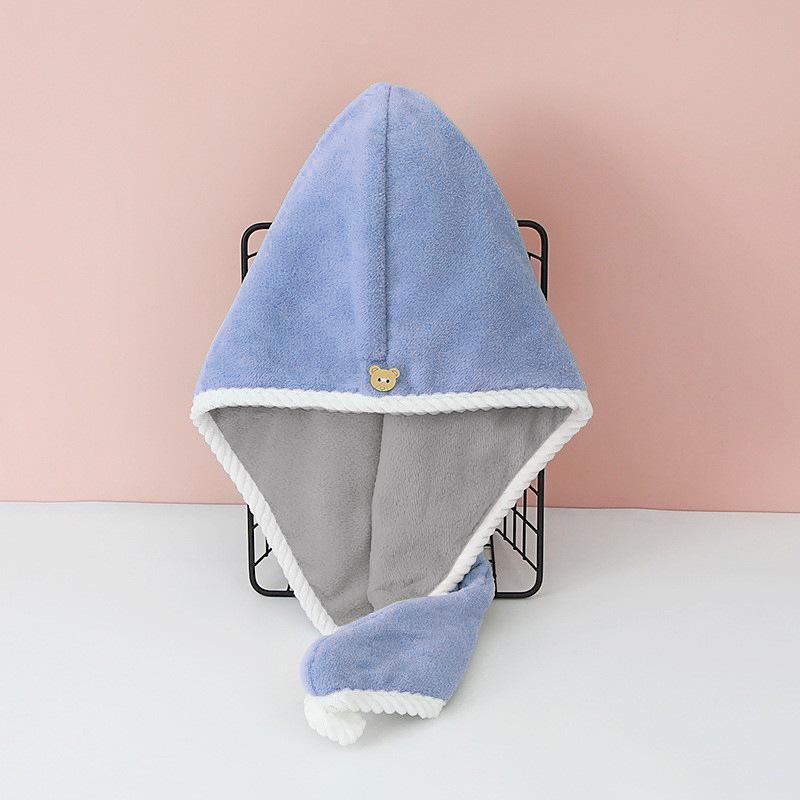Super Soft Double-Layer Coral Fleece Hair Drying Cap & Headband