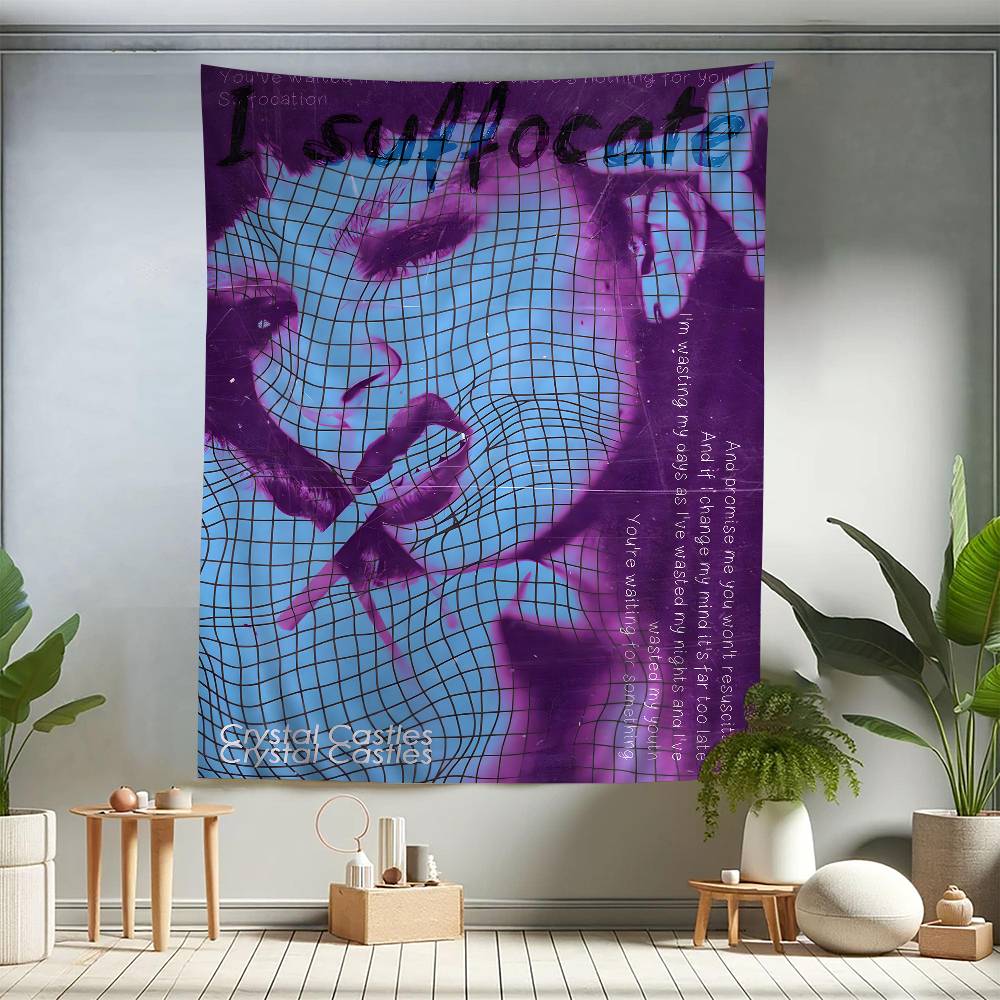 Band CCrystal Castles Chart Tapestry For Living Room Home Dorm Decor Art Home Decor
