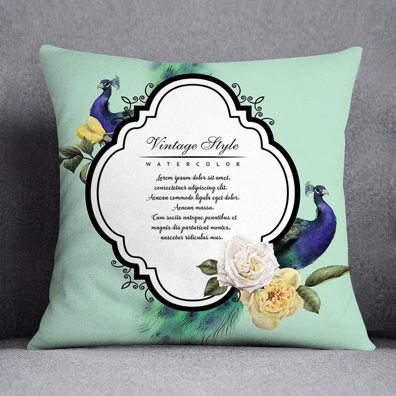 Fashion Classic Square Decorative Pillowcase Rose Pattern Living Room Sofa Cushion Pillow Home Decor