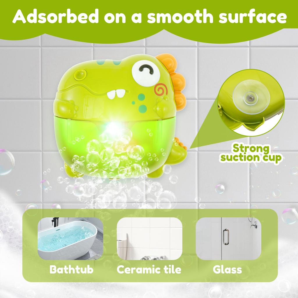 Dinosaur Bubble Machine Baby Bath Toys with Colorful LED Light Music Electric Soap Automatic Bubble Maker Children Bathroom Toy