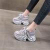 0098-188 Thick-soled inner height increase mesh breathable explosive dad shoes women's 2025 autumn muffin soft-soled casual shoes
