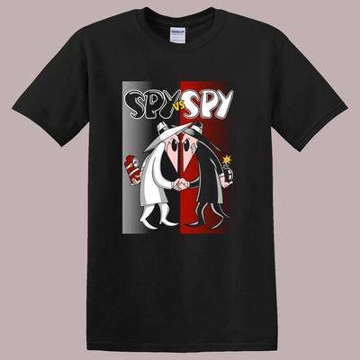 Spy Vs Spy Cartoon Men's Black T-Shirt Tee Top Unisex