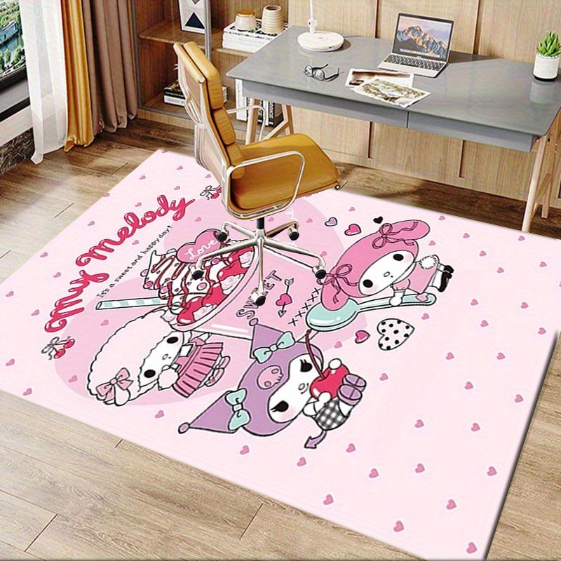 Office Rug My Melody, Sweet Treats Anti-Slip Rug, Machine Washable for Living Room, Bedroom, Office, Multiple Sizes, Bedroom Mat, Decorative Mat, Dura