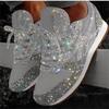 Sneakers Children's Muffin Sequins Shoes Color Matching Breathable Rhinestone Platform Sneakers Women's Large Size