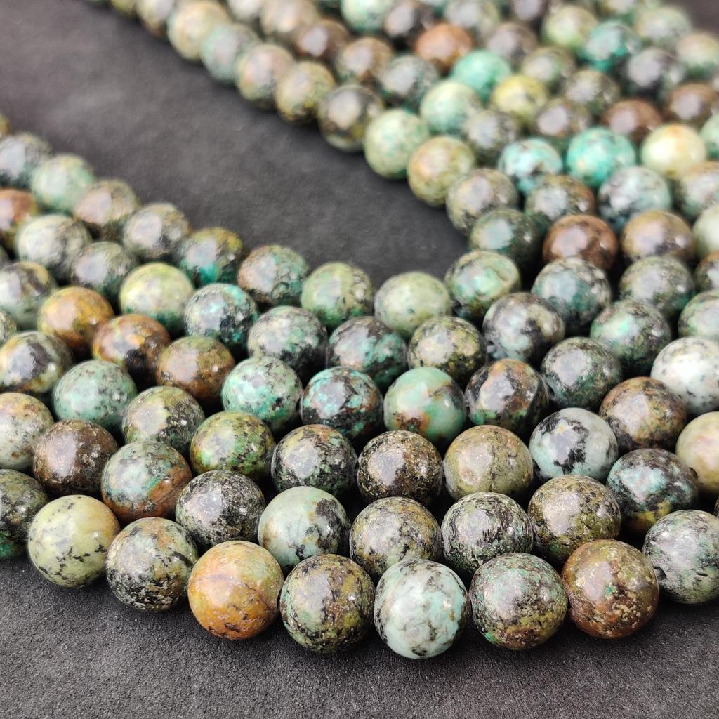Mărgele turcoaz african, verde natural, maro, dimensiune 6 mm 8 mm 10 mm, margele, margele rotunde libere, margele suvite de 14-15 inch.