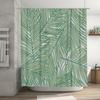 Green Palm Leaf Print Shower Curtain Waterproof Home Decor Bathroom Decorative Bath Curtains Green 250X180Cm (White Background)