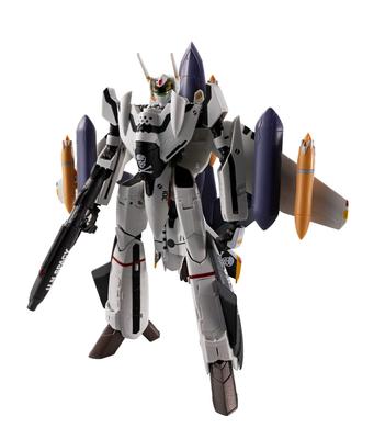 TAMASHII NATIONS R Macross Zero Phoenix ABS PVC Movable Figure HI-METAL VF-OS (Roy Focker's Custom) + QF-2200D-B Ghost, Approx. 140mm, & Die-Cast &