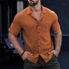 Herren Hemden Kurzarm Hemden mit Knöpfen Knitterfrei Lässig Bequem Urlaubs Strand Sommer Oberteile Weich Leicht Guayabera Hemd für Herren