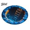 Hand Washable Floor Machine Bedroom Rug Realistic 3D Hole Mat Round Optical Illusion Non-Slip Area