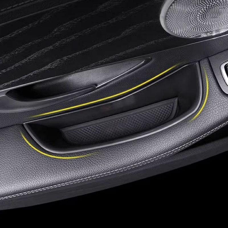 For Mercedes Benz C Class W205 C205 GLC X253 C253 2pcs/4pcs Black Car Accessories ABS Plastic Door Handle Storage Box Trim