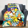 Coperta Personalizzata Nome Personalità Pokémon Ash e Pikachu Morbida e Calda per Divano Ufficio Letto Viaggio Pausa Pranzo, Regalo Adatto a Tutte le Stagioni