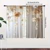 2Pcs Elegant White Rose Print Sheer Curtains With Rod Pocket – For Bedroom, Living Room & Kitchen