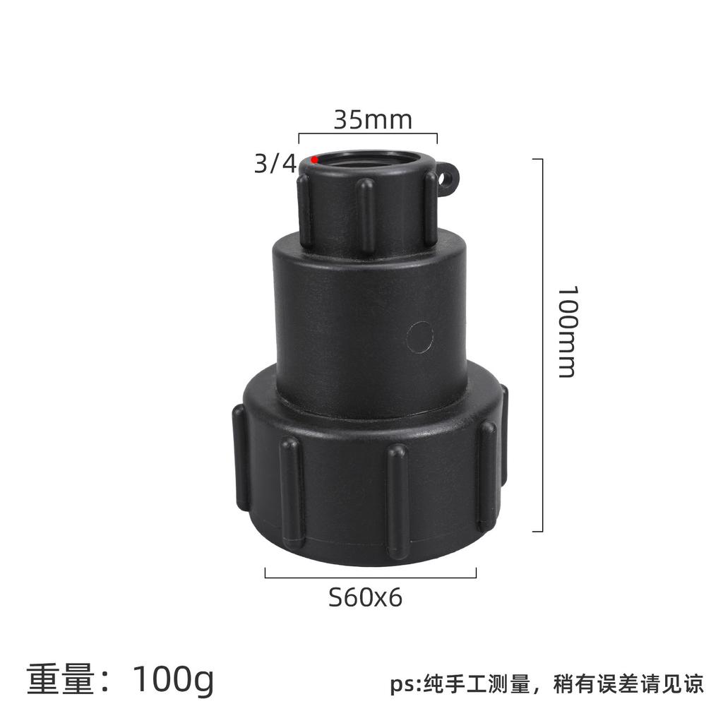 S60x6 Coarse Thread IBC Tank Tap Connecter X 2'' Water Coupling Adapter 1000L Garden Home Replacement Valve Fitting