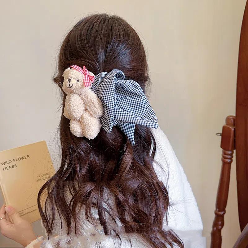 

1 шт. Маленький медвежонок квадратный шарф обруч для волос милые аксессуары для волос пучок резинка для волос головной убор