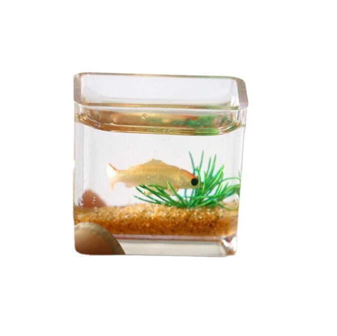 

Dollhouse- Miniature Glass Fish Tank Ornament One Size