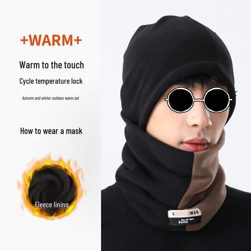Double-Layer Aoli Velvet Neck Warmer - Unisex Two-Tone Winter Snood for Outdoor Cycling