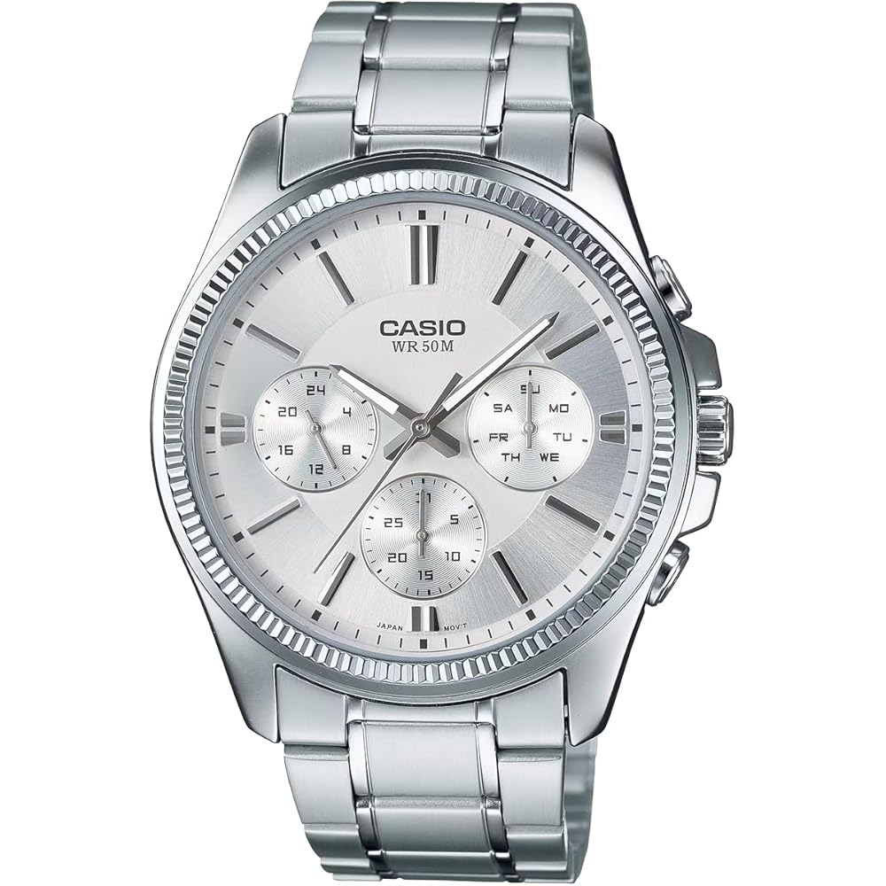 [Casio] Стандартные мужские кварцевые часы Casio MTP-1375D-7AV Многоосевой 24-часовой дисплей Серебристый Зарубежный...
