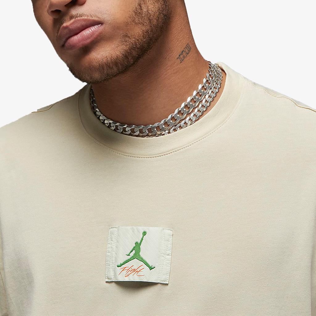 Titan X Jordan Co-Branded Logo Print Round Neck Short Sleeve T-Shirt Men Tops Beach-Light-Yellow DV7030-234