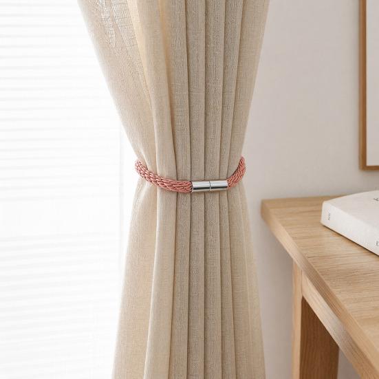 Strong Magnetic Curtain Tieback, Decorative Modern Rope Tie Back Buckle for Drapes, Window Curtain Holdback for Home Bedroom Office