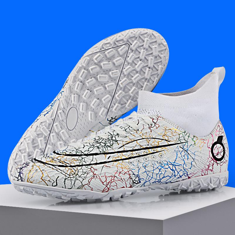 Children's Football Shoes High-top Youth Training Shoes Long Nails Broken Nails Artificial Turf Professional Game Shoes