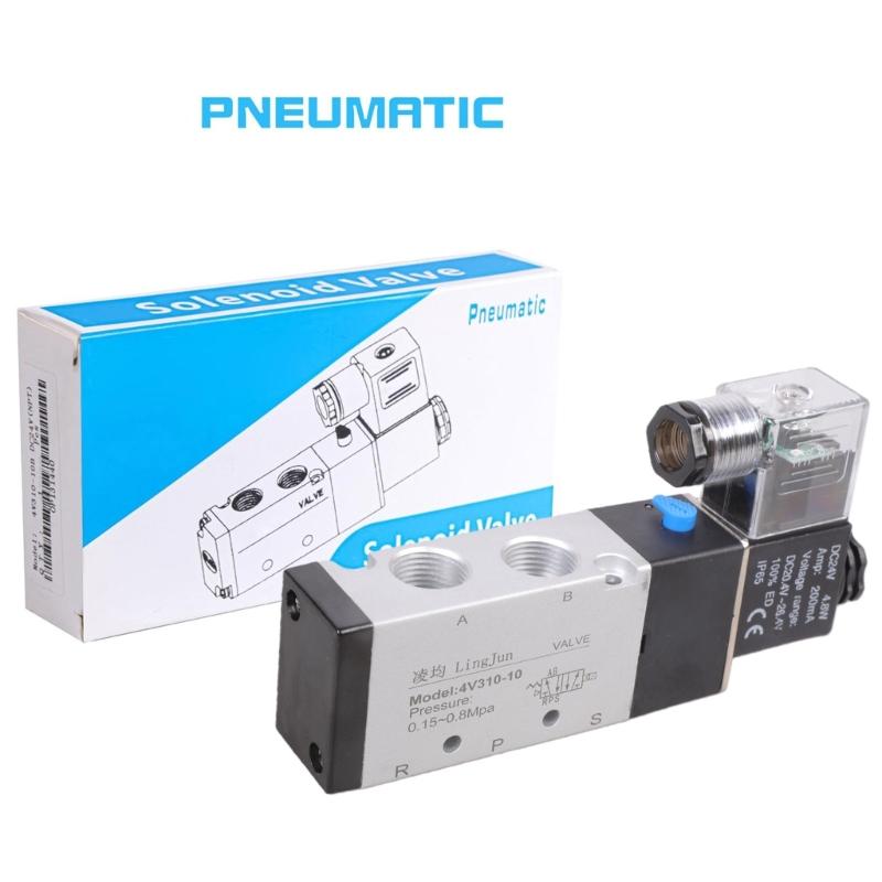 24V Pneumatic Electric Solenoid Valves 5 Way 2 Position Magnetic Manifold Valves Electric Control Air Gas Magnetic Valves