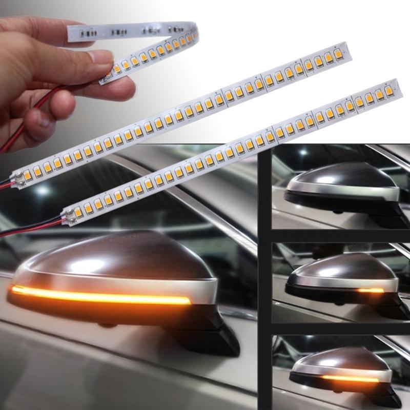 2 Pack Car Rearview Mirror Lamp DRL Strip Flowing Turn Lamp LED Car Light Source Turn Signals