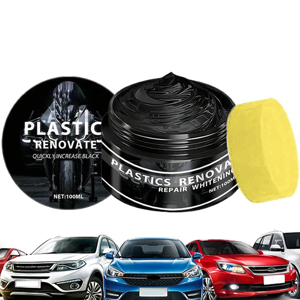 100ML Black Trim Restorer Car Interior Restorer Fade-Resistant Quick-Drying High-Gloss UV-Protectant Rubber Repair Wax