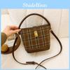 Trendy 2023 Small Shoulder Bag For Women In Coffee And Black Pu Material With Retro Color Block Plaid Design