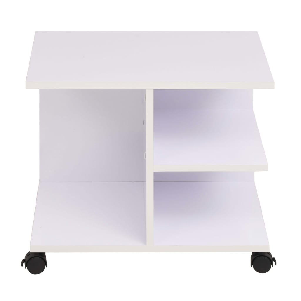 Side Table with Casters 50*35*42 cm White