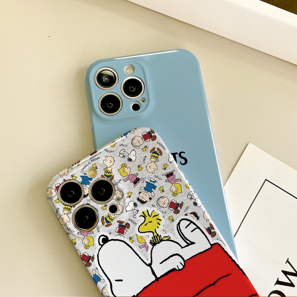 MINISO Cute S-Snoopy Dog Phone Case For IPhone 16 15 14 13 12 11 Plus Pro Max Mini All-inclusive Tough Personalized Cover