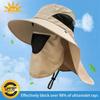 Summer Quick-Drying Boonie Hats With Neck Mask Cover Men Breathable Mesh Sun Visor Fisherman Hats Outdoor Wide Brim Bucket Caps