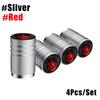 4Pcs/Lot Tire Stem Valve Caps Aluminum Car Dustproof Caps Tire Wheel Stem Air Valve Caps for Cars Bike Motorcycle Valve Stems 1