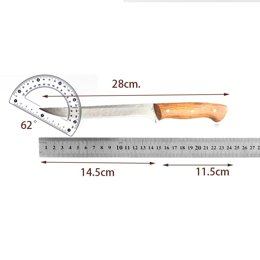 5.7 Inch Boning Knife With Cover Damascus Steel Blade Wood Handle Sharp Cleaver Steak Fish Barbecue Kitchen Knives Cooking Tools