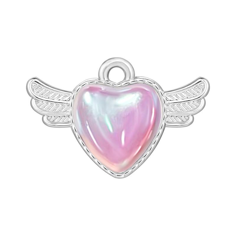 Crystal Heart Moon Crown Butterfly Planet Pendant Beads Stainless Steel Charms Earrings Necklace Jewelry DIY Making Woman Gifts