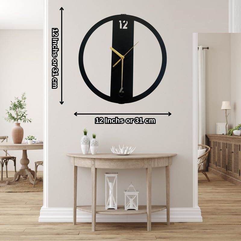 Stylish Modern Classic Design Wall Mount Clocks | Elegant 12-Inch Wall Hanging Timepiece for Home, Office, Living Room, Bedroom Decor (Modern Design)