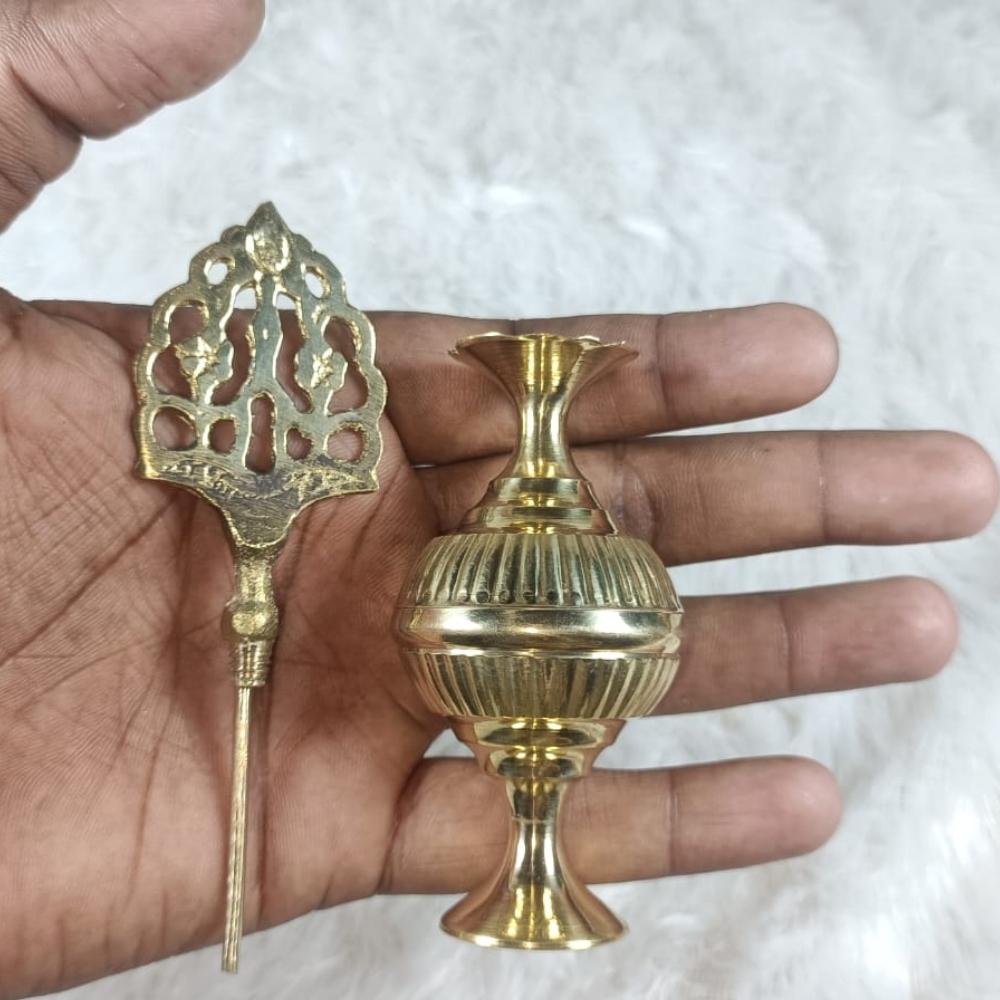 Surmadani in Ottone Vintage | Classica Bottiglia e Applicatore per Surma | Artigianato in Ottone Fatto a Mano