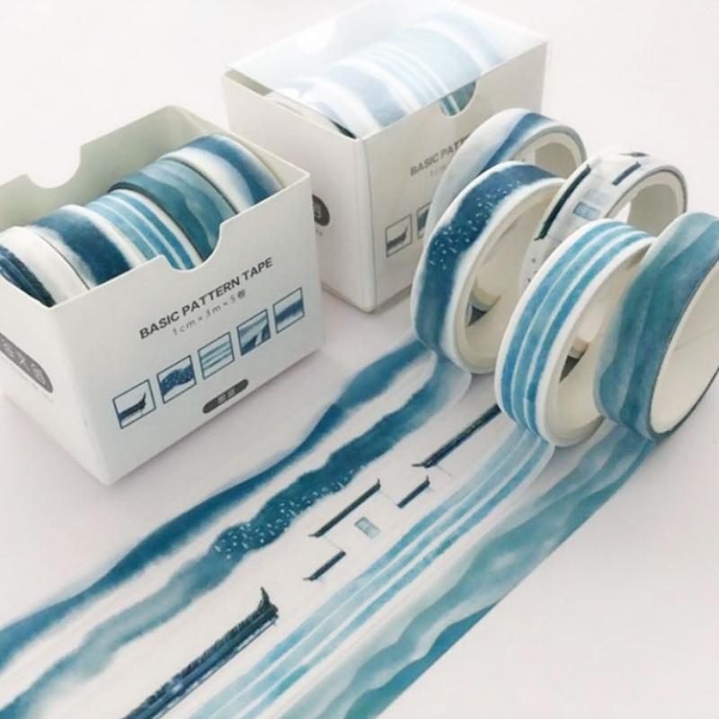 

5PCS Washi Tape for Crafts Pet Rolls for Journaling Deco Tape Diary Masking Collage Pet Decorative Adhesive Tape HZJD07