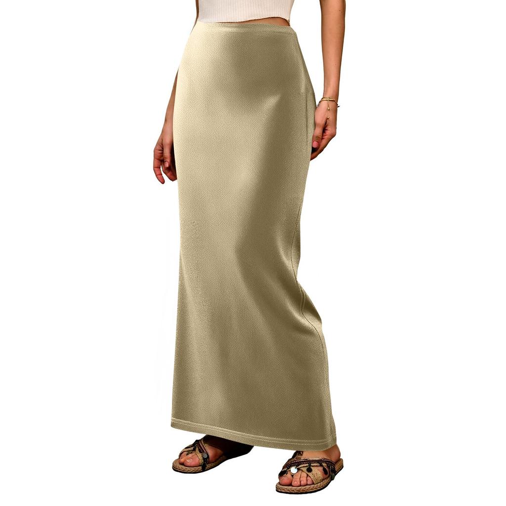 Women's Soft Fashion Casual Long Skirt High Waist Elegant Exquisite Long Skirt