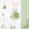 Cartoon Flower Rabbit Figurine Long Legs Easter Bunny Doll Easter Bunny Ornament  Holiday Decor