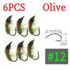6PCS Scud Nymph Flies Copper Wire Weighted Flash Dubbing Caddis Larva Emerger Fly Fishing for Trout Czech Nymphing River Fishing