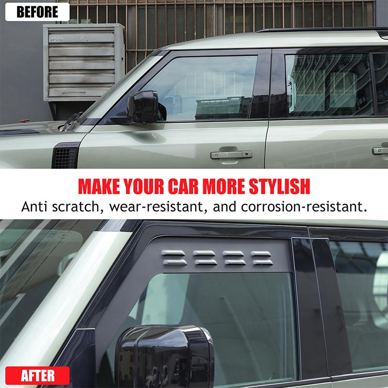 For Land Rover Defender 110 130 2020-2025+ aluminum alloy black car front and rear ventilation shutter sticker Car accessories