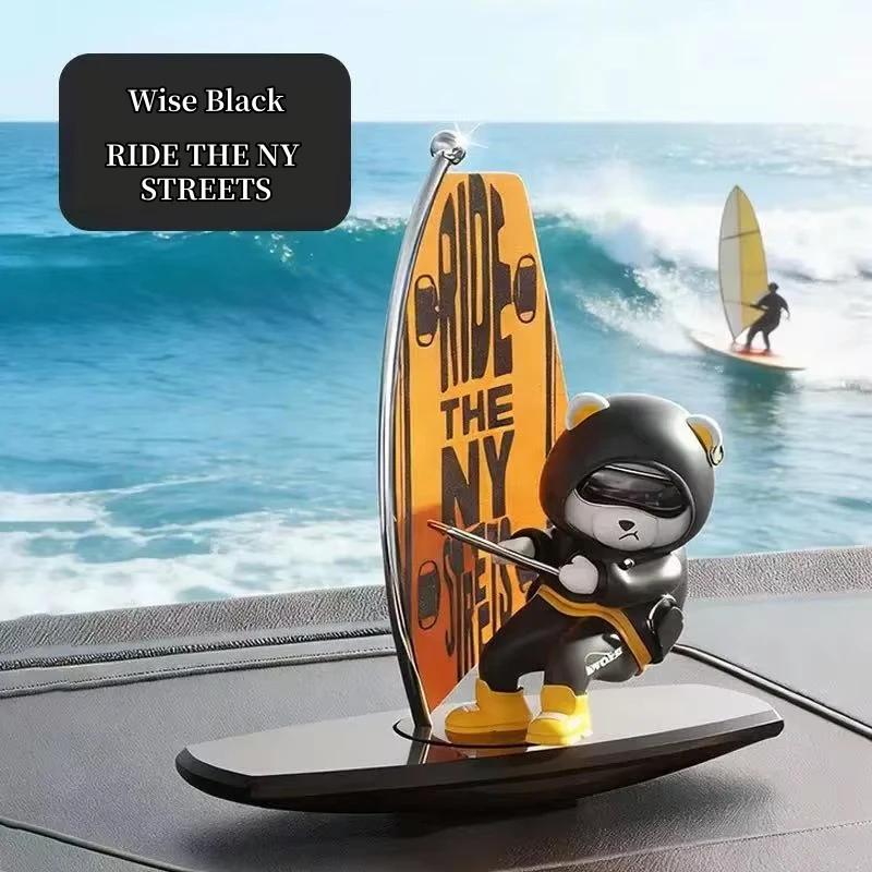 Автомобильный Дашборд Автоматически Качающийся Медведь Серфинг Креативное Украшение Мультяшный Самокат Центральная Консоль Креативные Авто Аксессуары для Декора убе